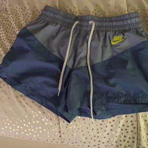 blue and neon shorts